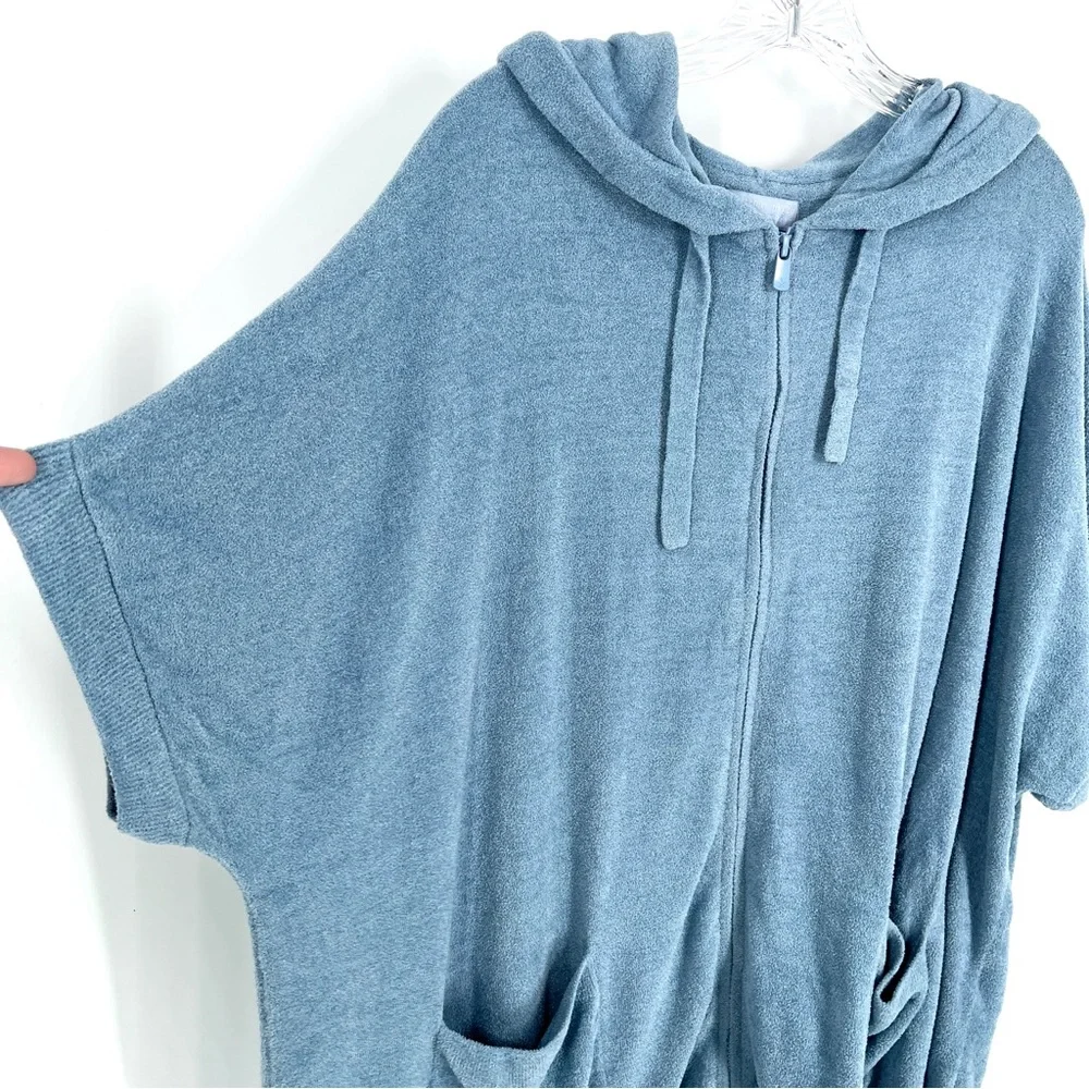 Barefoot Dreams CozyChic Ultra Lite Short Sleeve Zip Up Hoodie Size L/XL - Picture 8 of 9